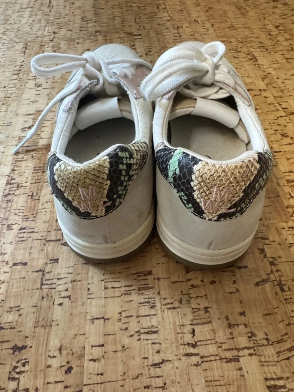 Madewell Women’s Court Sneakers in Colorblock Suede and Snakeskin-size 7
